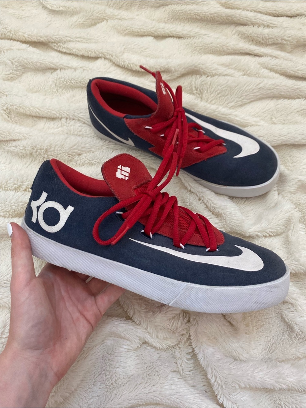Nike KD Kevin Durant VULC sneakers Brooklyn Nets red/navy Sz 6.5 men’s/ 6.5Y